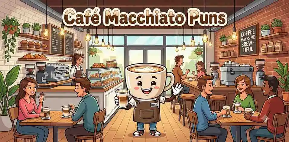 Cozy macchiato café scene