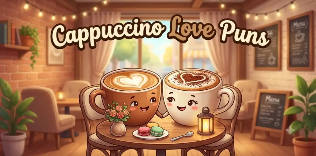 Romantic cappuccino cups