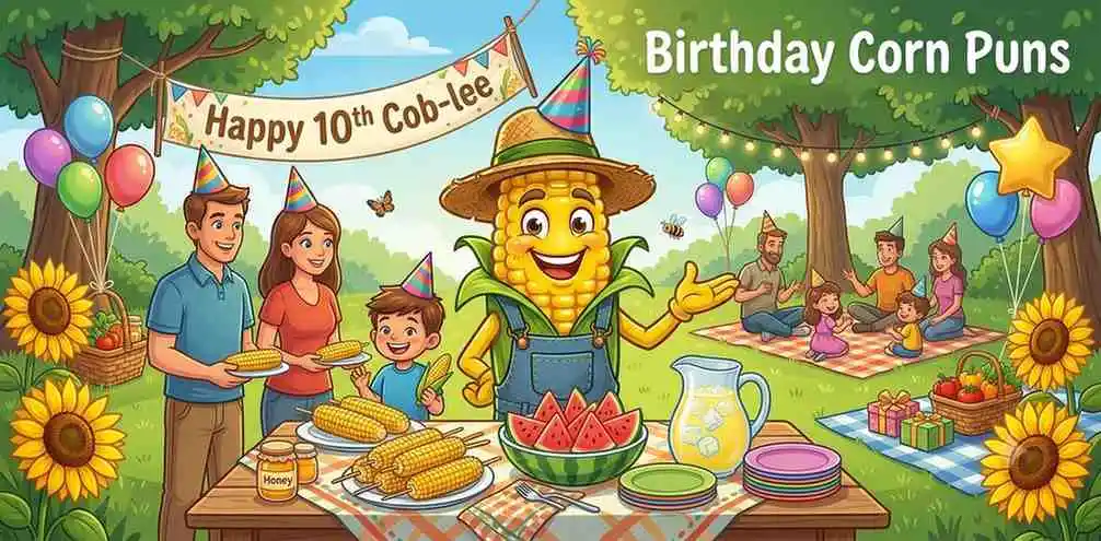 Birthday corn celebrating happily
