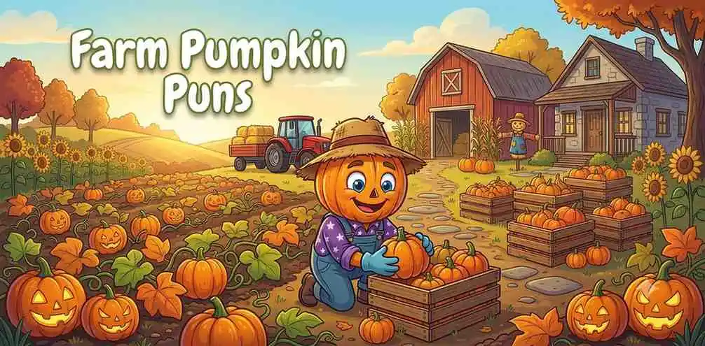 Pumpkin farm scene