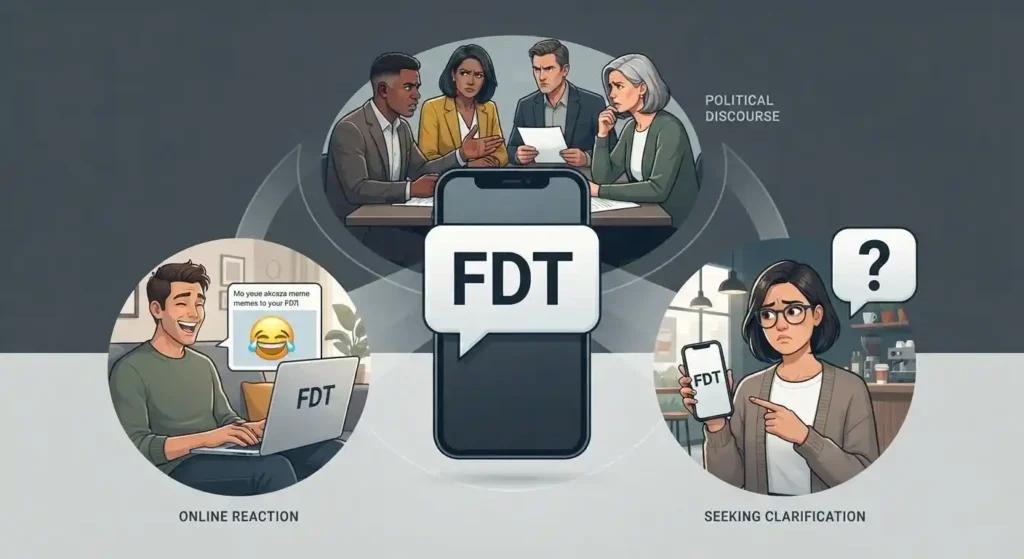 Different reactions showing how the tone of FDT changes with context