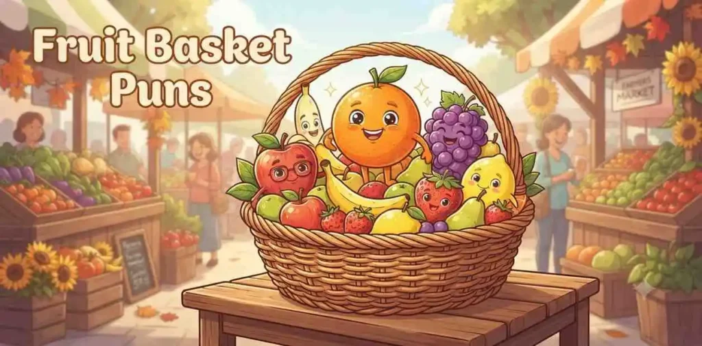 Orange fruit basket illustration