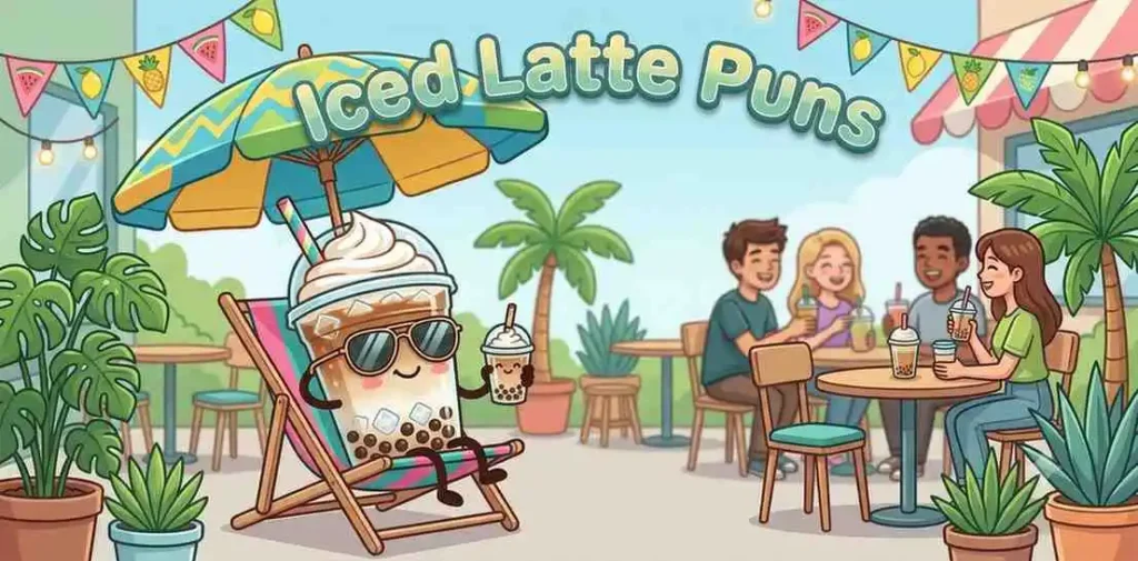 Iced latte summer scene