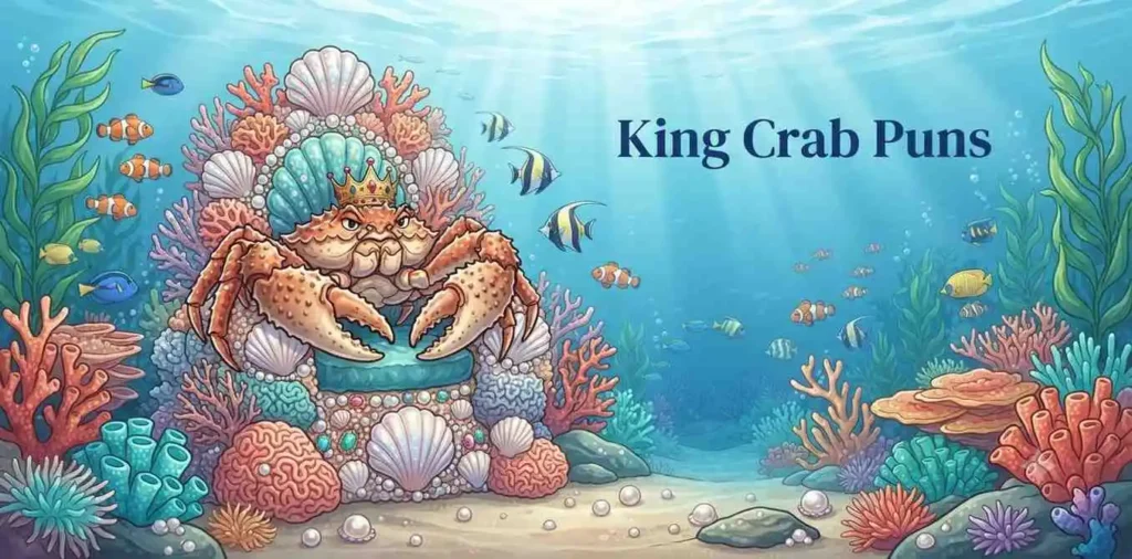 King crab on ocean throne