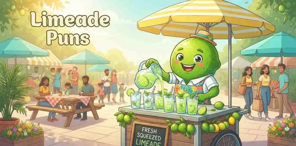 Refreshing limeade drink scene