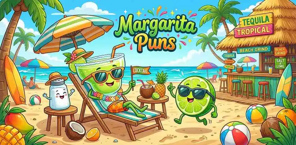 Cute margarita tropical scene