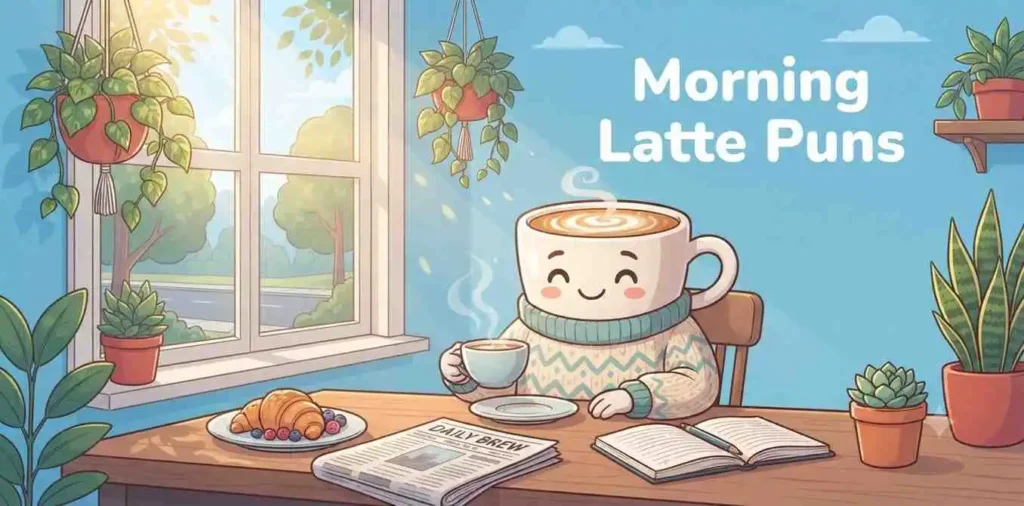 Morning latte coffee routine