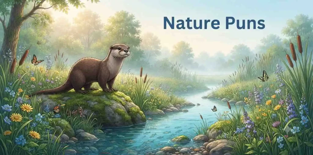Otter exploring a peaceful river
