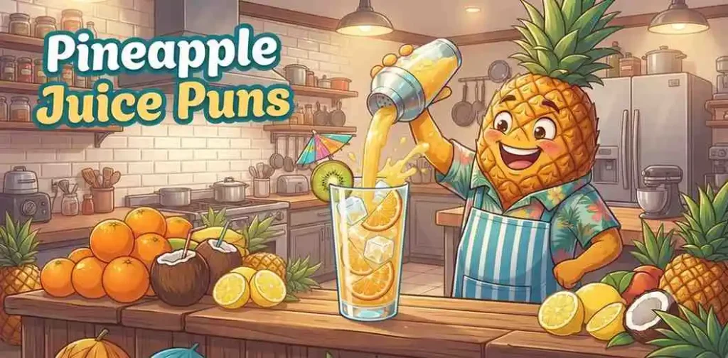 Pineapple pouring juice