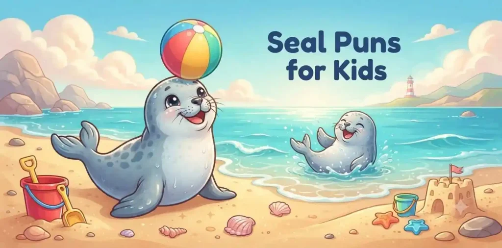 Playful seal at ocean playground