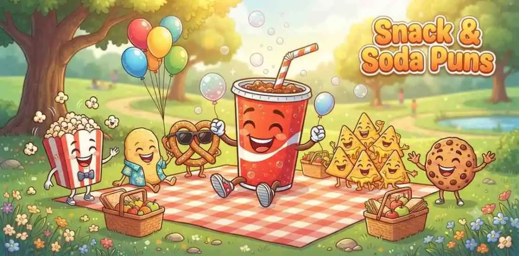 Snacks and soda picnic