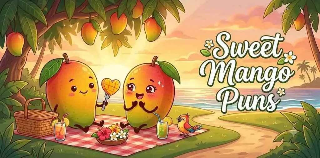 Cute mango couple smiling together