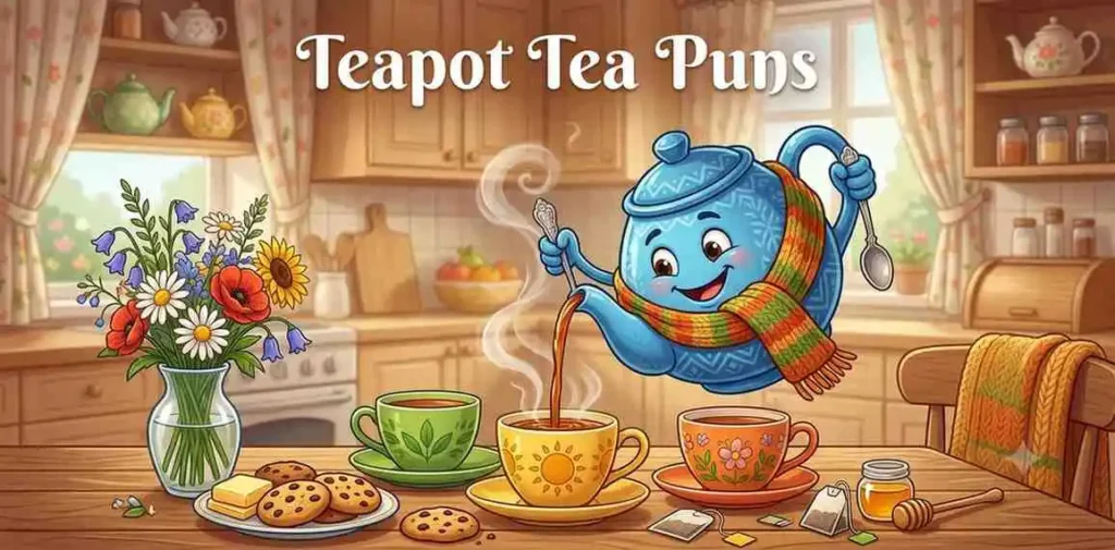 Funny teapot tea