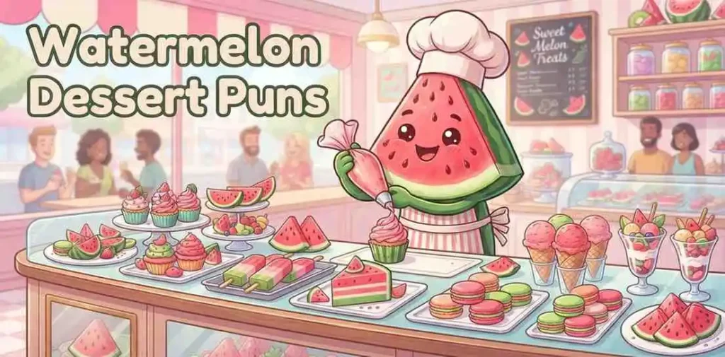 Cute watermelon dessert illustration