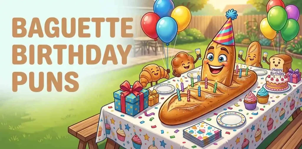 Funny baguette birthday party