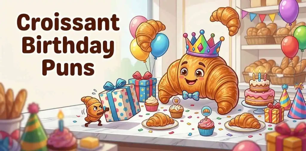 Croissant celebrating birthday party