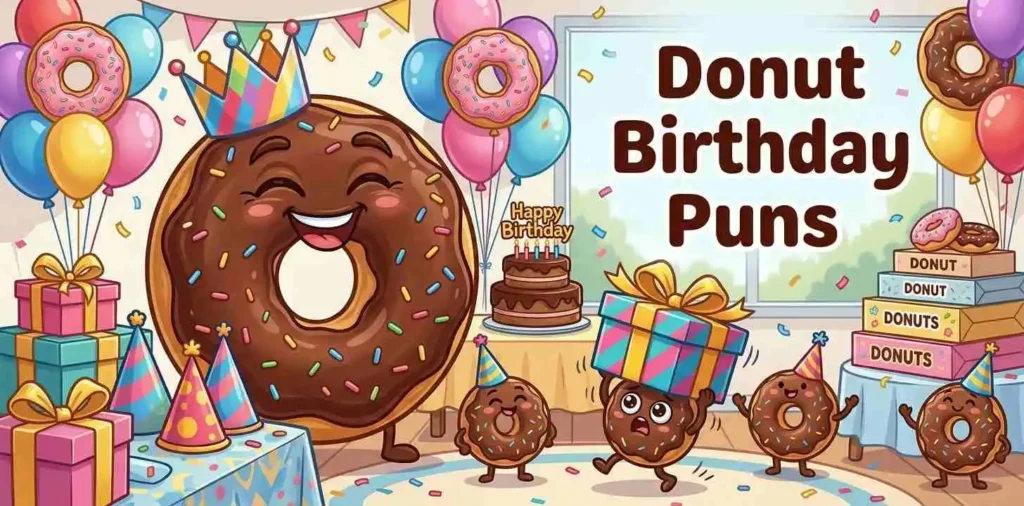 Funny donut birthday celebration