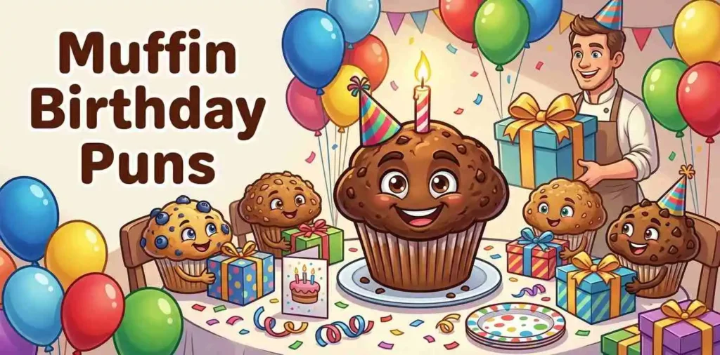 Funny muffin birthday celebration