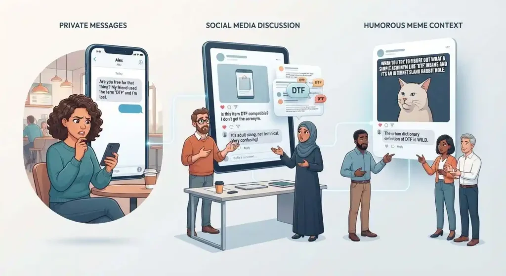 Examples of NAFW used in texts, group chats, and social media