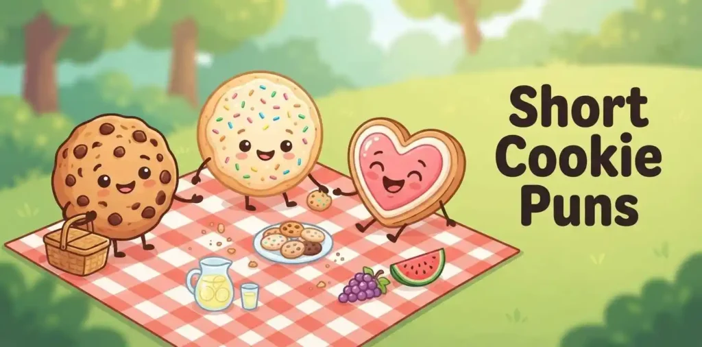 Funny cookies having a picnic