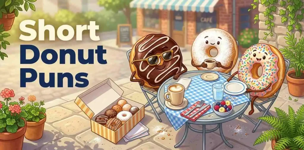 Funny donuts sharing a picnic