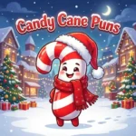 Funny candy cane holiday character