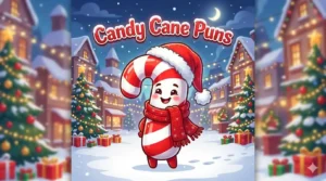 Funny candy cane holiday character
