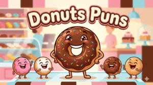 Funny cartoon donuts smiling together