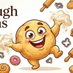 Funny smiling dough character