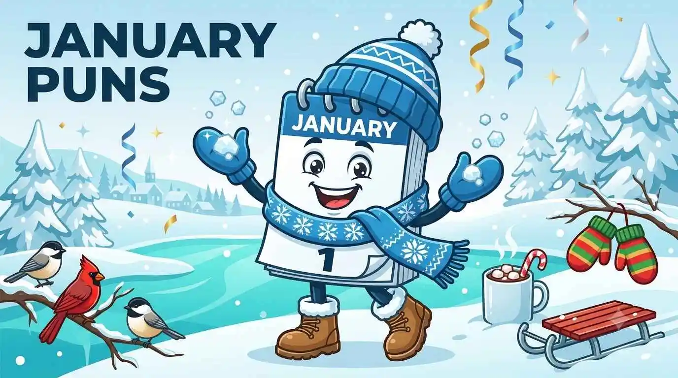 Funny January winter scene