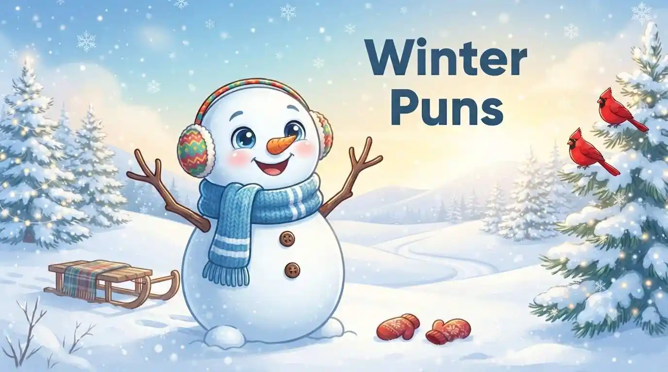 Happy snowman in winter