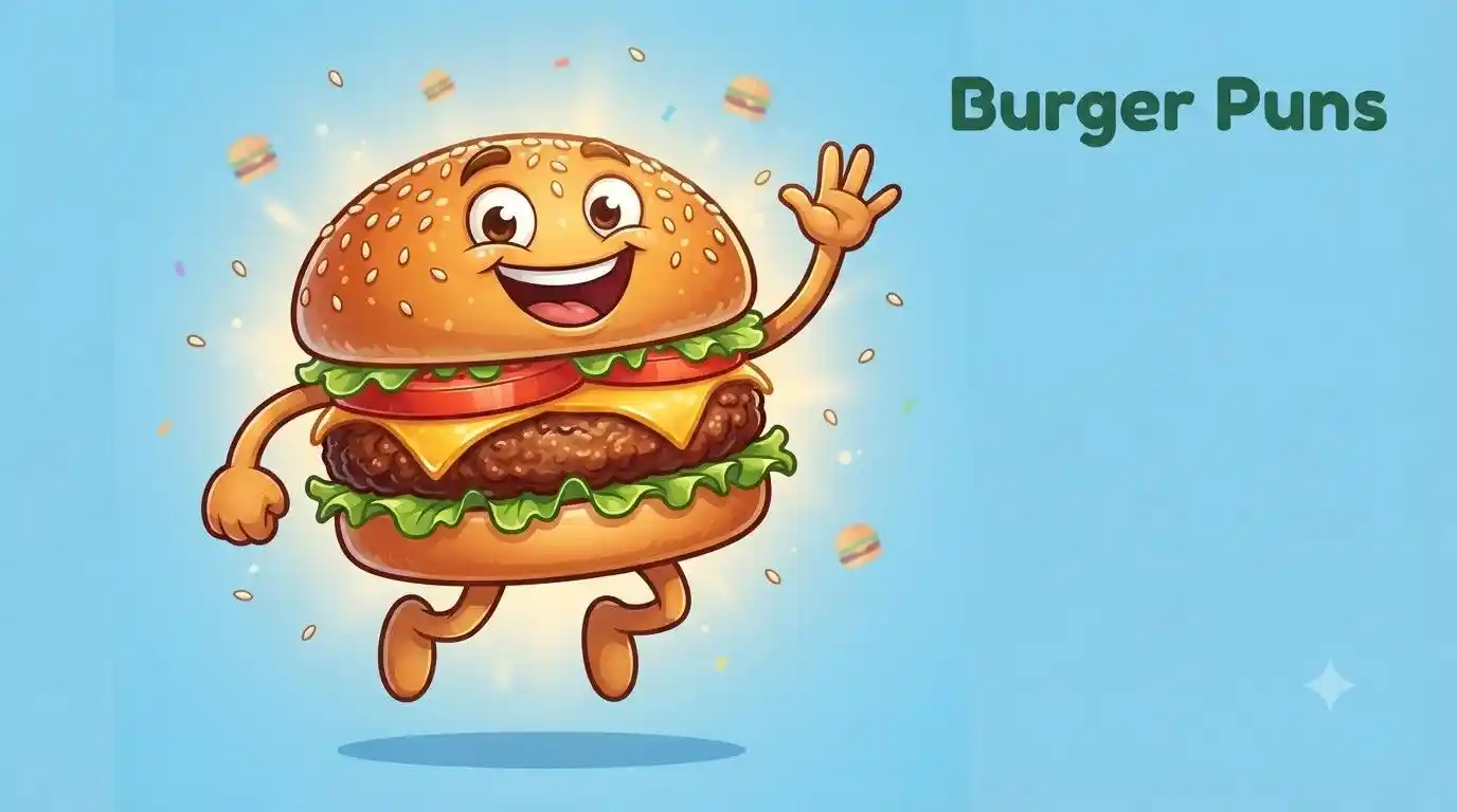 Happy burger smiling brightly