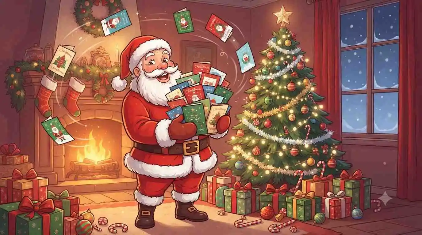 Funny Christmas cards with Santa
