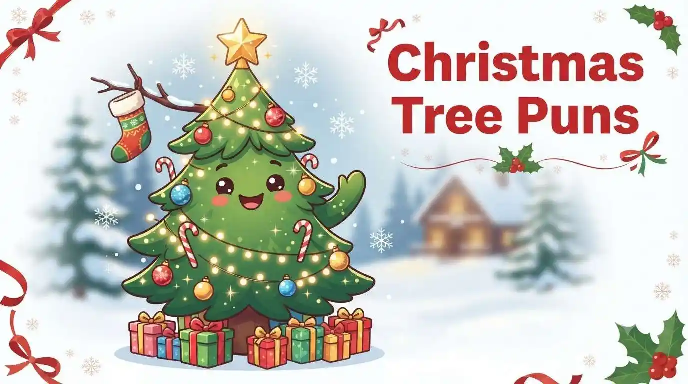Funny decorated Christmas tree