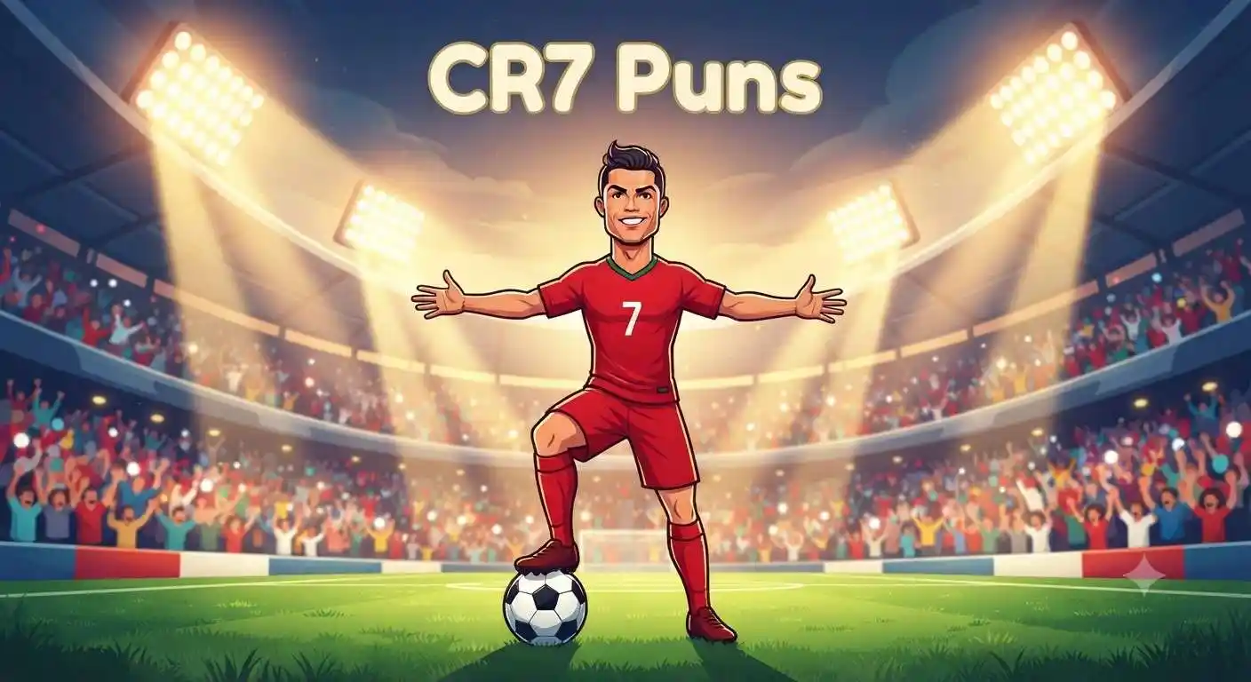 Cartoon Ronaldo kicking glowing football