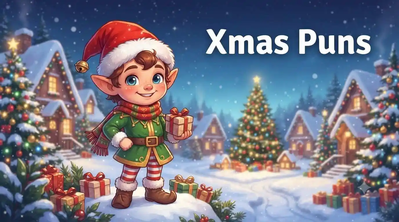 Cute Christmas character outdoors
