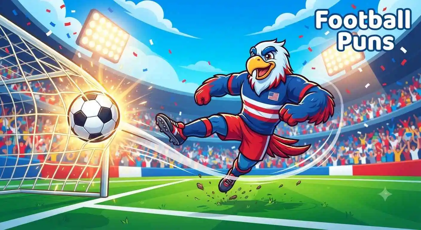 cartoon football scoring goal