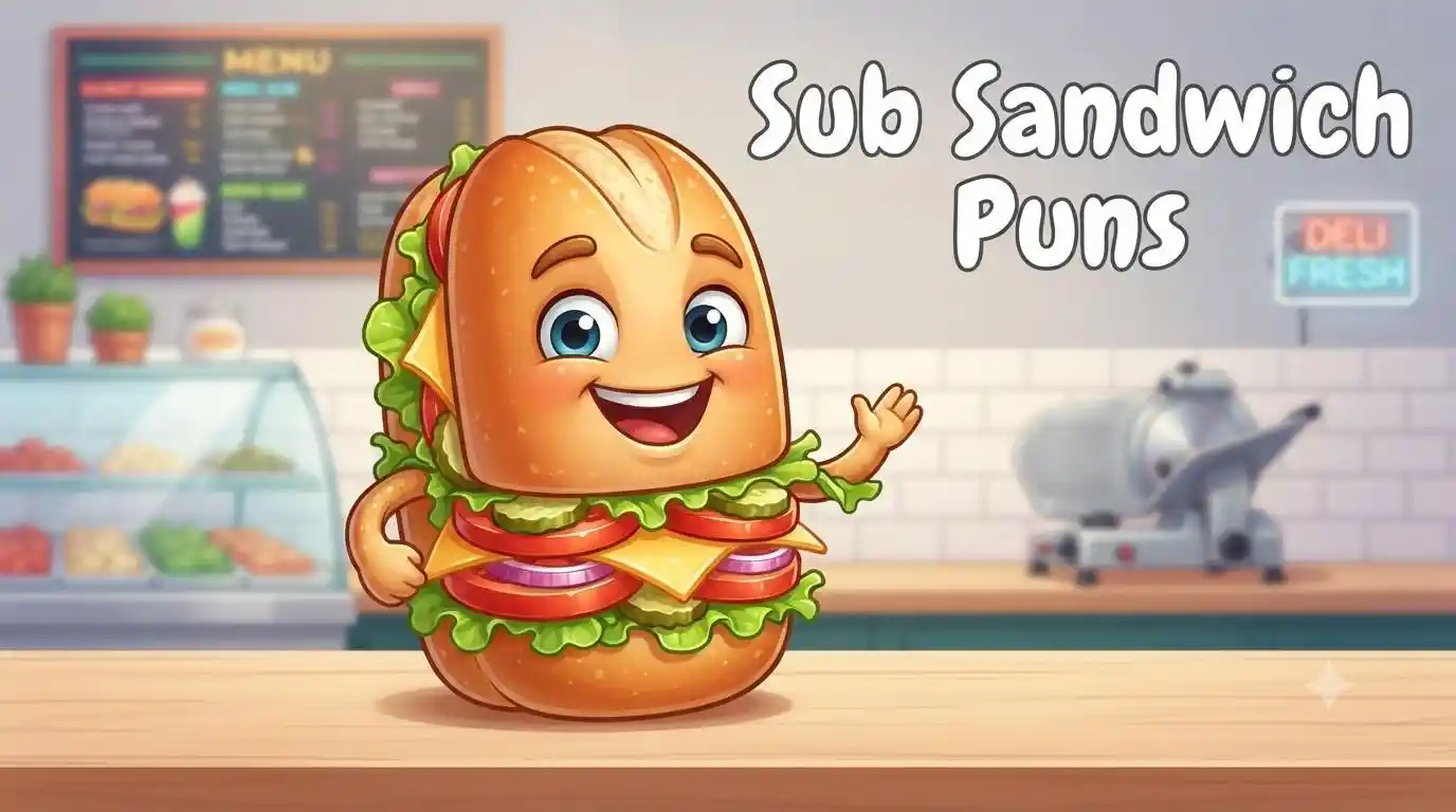 Smiling sub sandwich with toppings