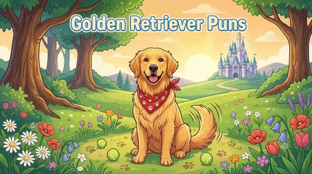 Happy golden retriever enjoying sunshine