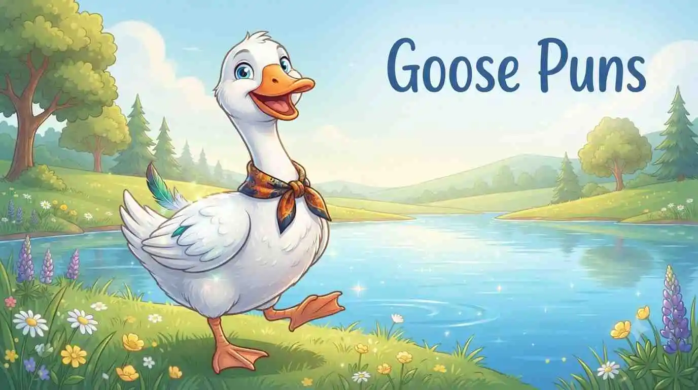 Funny goose character