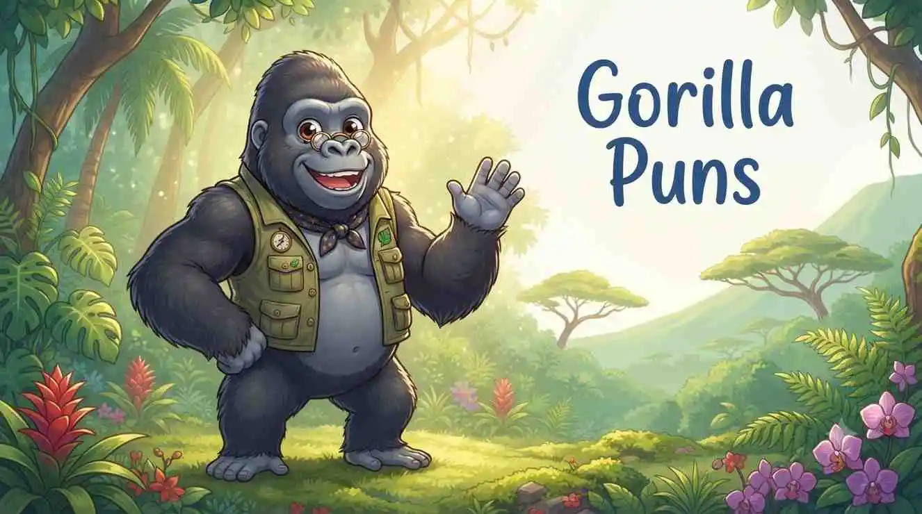 Funny gorilla smiling