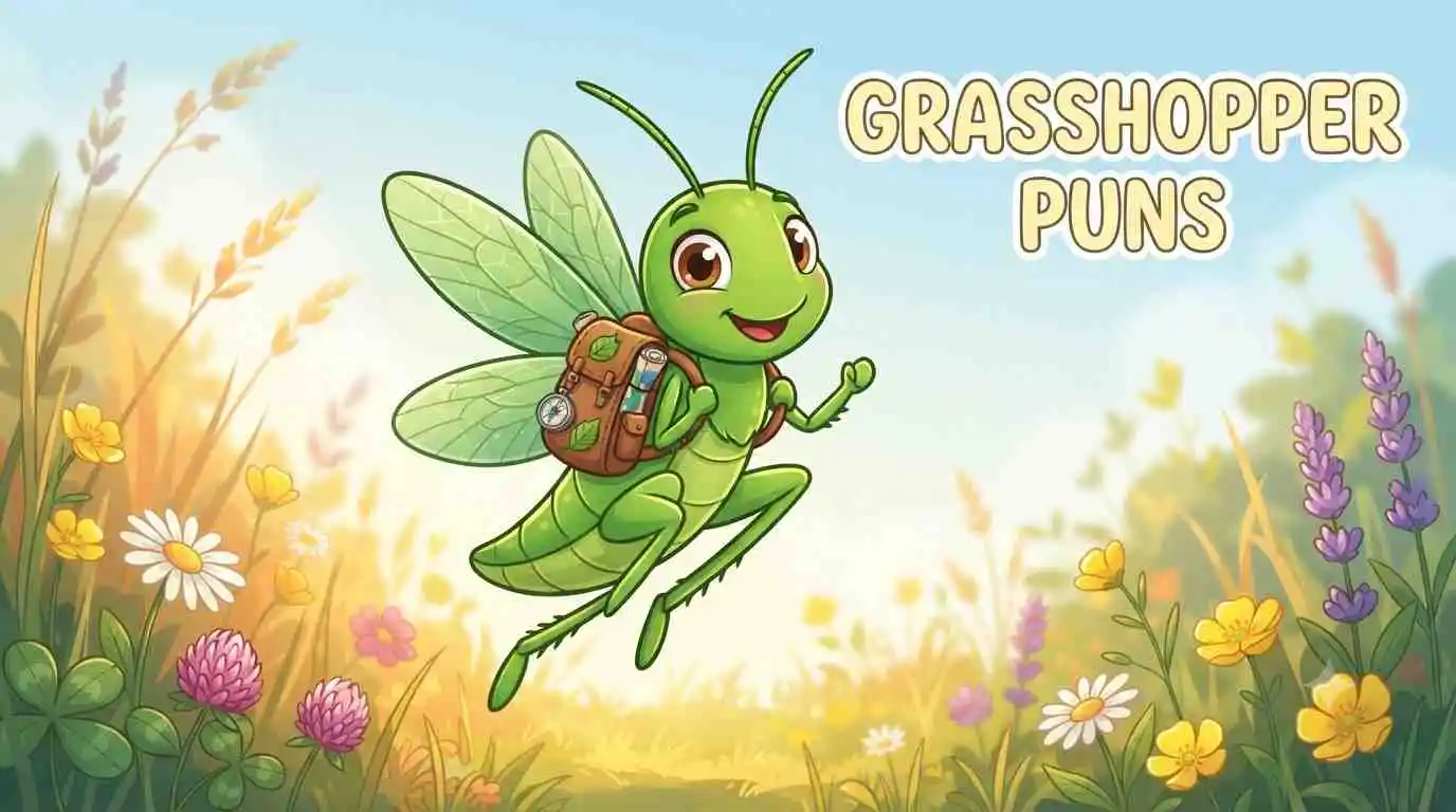 Cute grasshopper character