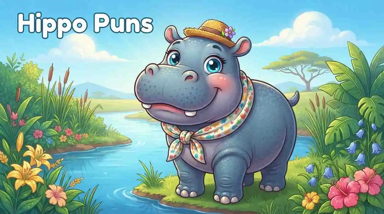 Cute hippo smiling