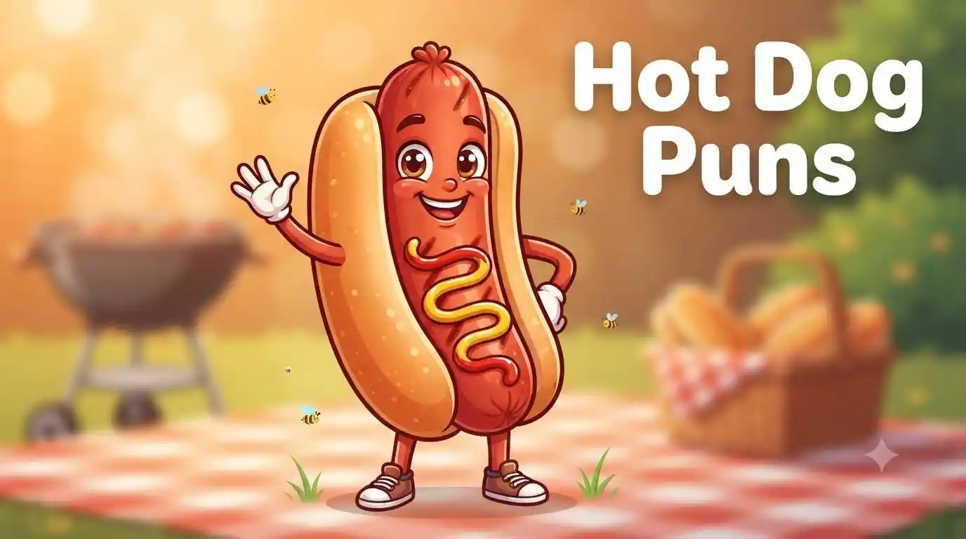 Smiling hot dog mascot