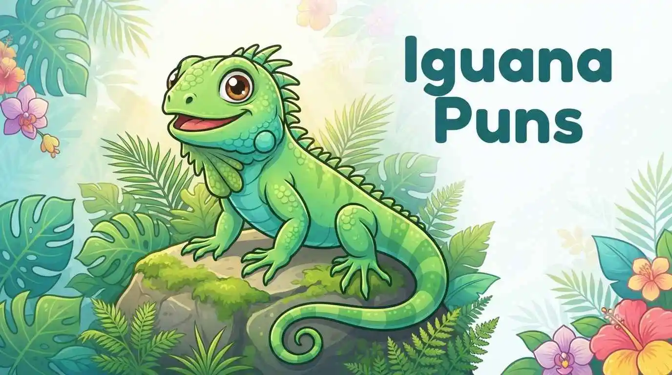 Happy iguana smiling brightly