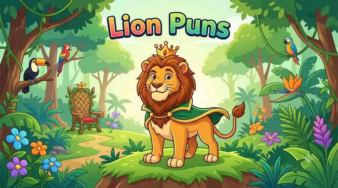 Cute lion jungle