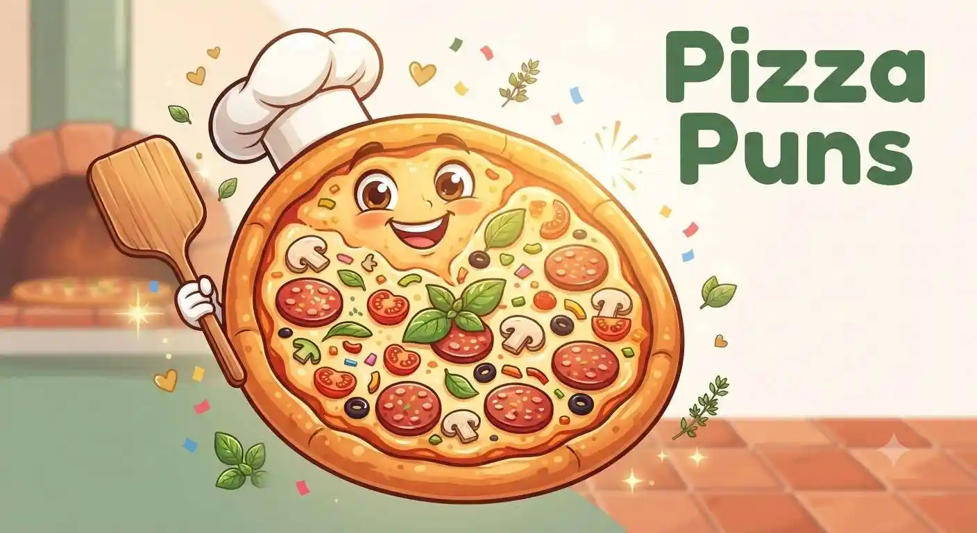 Funny pizza with smiling toppings