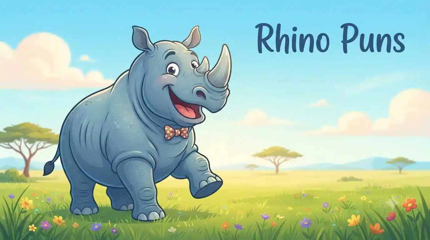 Funny rhino smiling