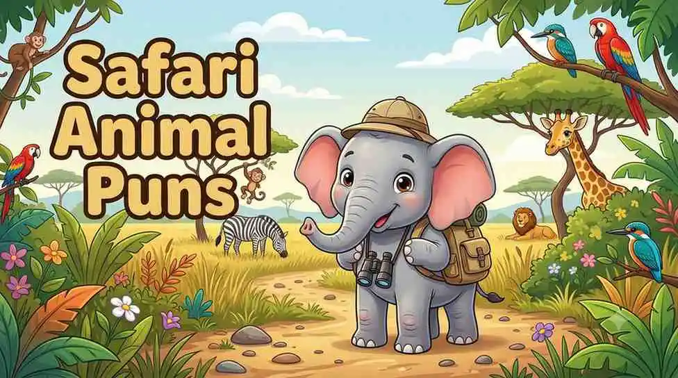 Cute safari animals scene