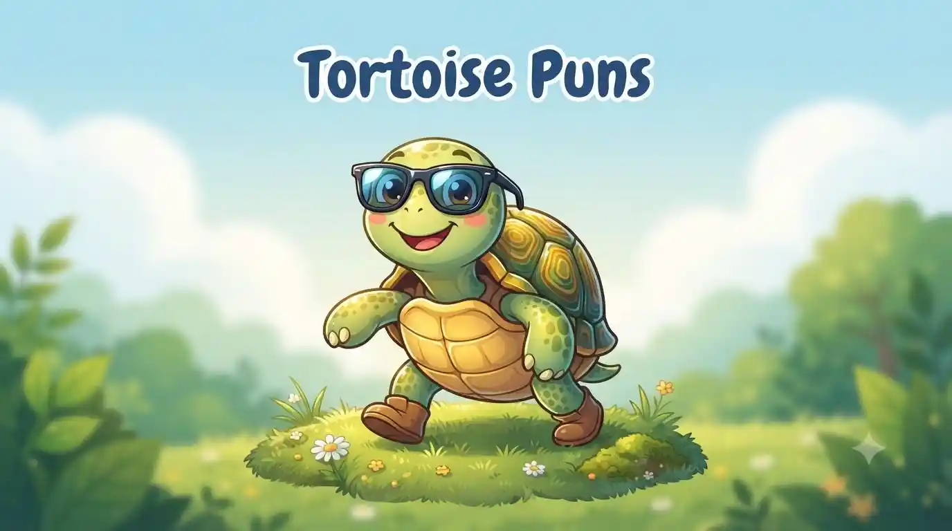 Cute tortoise smiling happily